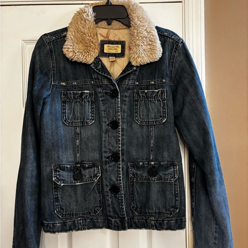 Y2K Abercrombie & Fitch Sherpa Jean Jacket Med